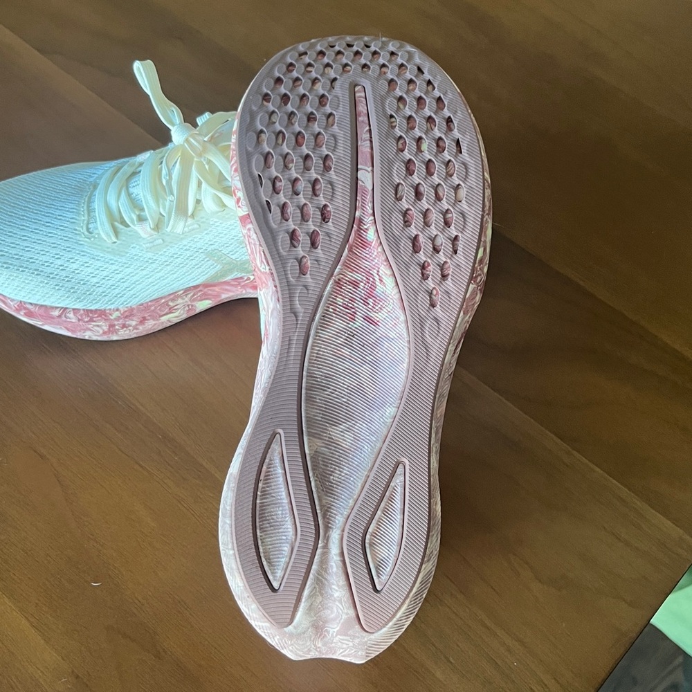 Asics White and Pink Athletic Sneakers - Picture 5 of 7
